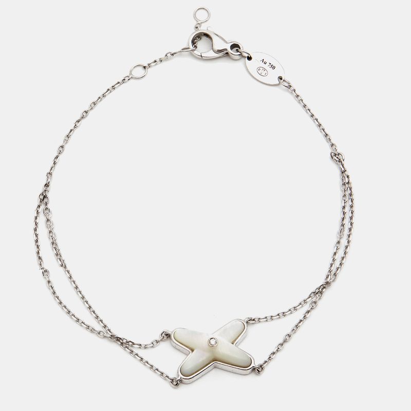 Chaumet Jeux De Liens Mother Of Pearl Diamond 18k White Gold Bracelet 2606$